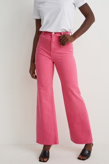 Dona - Loose fit jeans - high waist - LYCRA® - fúcsia