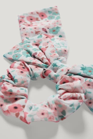 Toddler Girls - Set - T-shirt en scrunchie - 2-delig - fuchsiarood