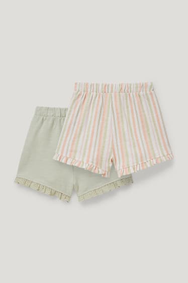 Baby Girls - Multipack 2 buc. - pantaloni scurți trening bebeluși - verde mentă