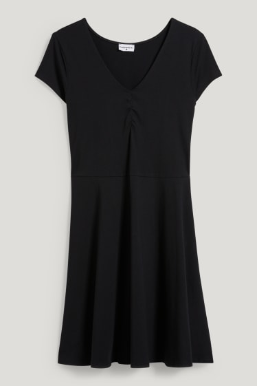 Damen XL - CLOCKHOUSE - A-Linien Kleid - schwarz