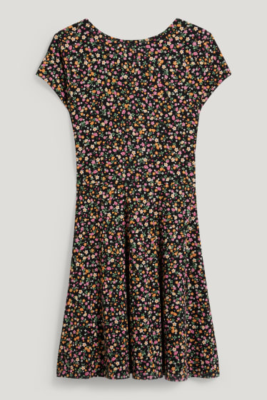 Señora XL - CLOCKHOUSE - vestido - de flores - negro