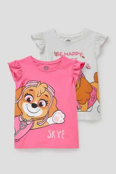 Toddler Girls - Confezione da 2 - Paw Patrol - maglia a maniche corte - bianco