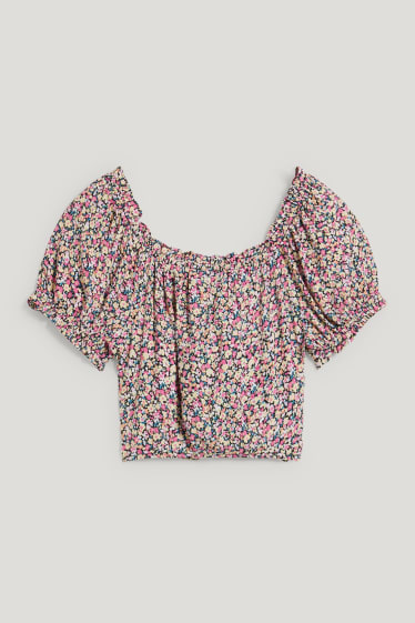 Clockhouse Girls - CLOCKHOUSE - blusa dal taglio corto - a fiori - colorato
