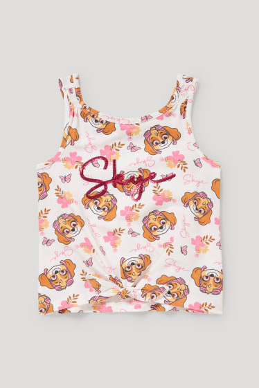 Toddler Girls - Paw Patrol - top con nodo - bianco crema