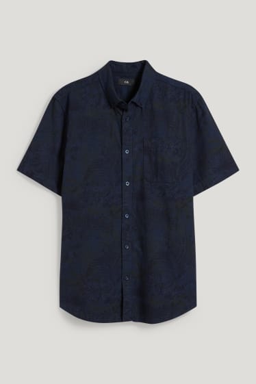 Pánské - Košile - regular fit - button-down - tmavomodrá