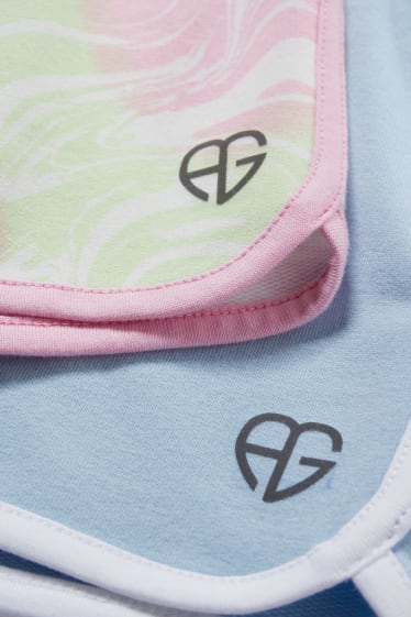 Kids Girls - Set van 2 - sweatshorts - lichtblauw