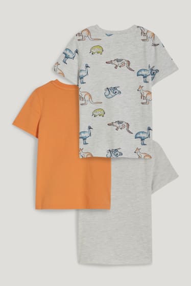 Exklusiv Online - Multipack 3er - Kurzarmshirt - orange / grau