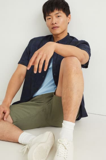 Pánské - Košile - regular fit - button-down - tmavomodrá
