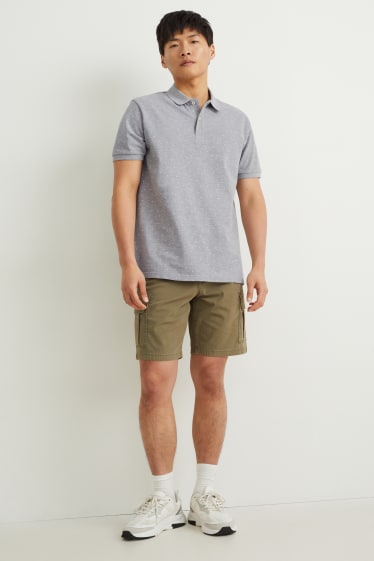 Men - Polo shirt - gray-melange