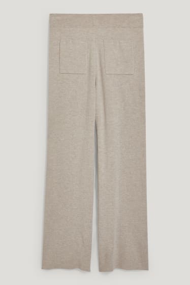 Femmes - Pantalon en maille - comfort fit - beige chiné