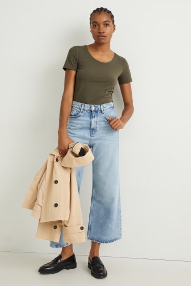 Dames - Basic-T-shirt - groen