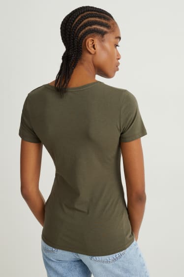 Dames - Basic-T-shirt - groen