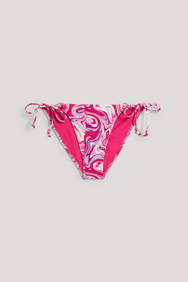 Exclu web - CLOCKHOUSE - bas de bikini brésilien - low waist - à motifs - rose