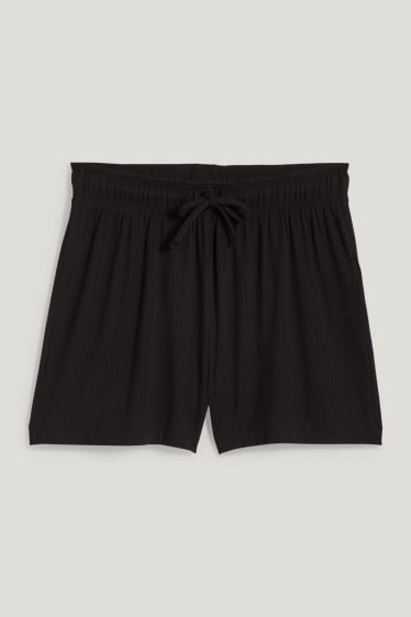 Donna - Shorts pigiama - con viscosa - nero