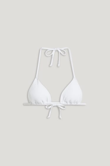Exclu web - CLOCKHOUSE - haut de bikini brésilien - triangle - ampliforme - blanc