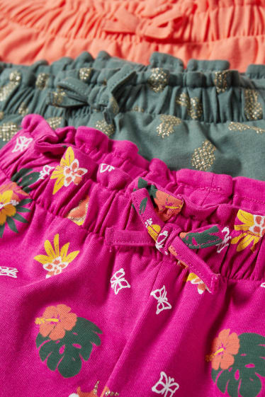 Toddler Girls - Set van 3 - korte broek - donker rose