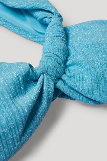 Exclu web - CLOCKHOUSE - haut de bikini brésilien - bandeau - ampliforme - turquoise clair