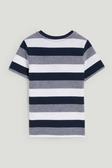 Toddler Boys - Tricou cu mânecă scurtă - cu dungi - albastru închis
