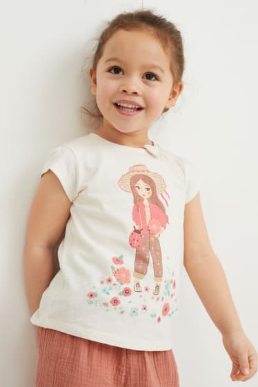 Toddler Girls - Set - T-shirt en scrunchie - 2-delig - wit