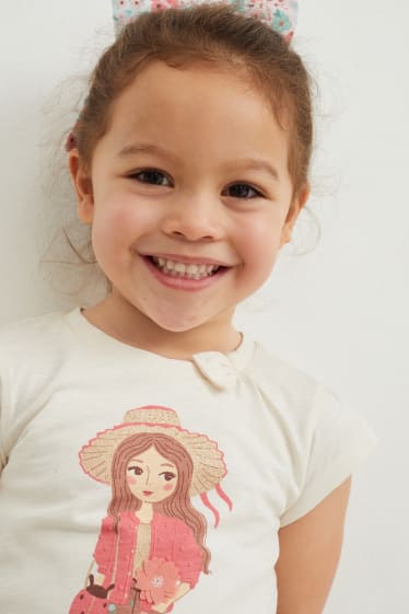 Toddler Girls - Set - T-shirt en scrunchie - 2-delig - wit