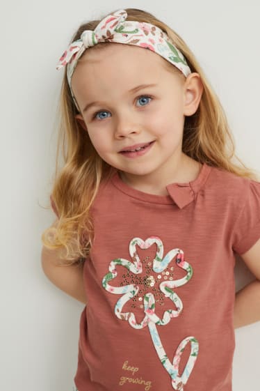 Toddler Girls - Set - maglia a maniche corte e fascia per capelli - 2 pezzi - marrone chiaro