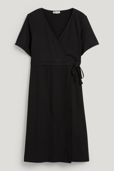 Mujer - Vestido de lactancia cruzado - negro