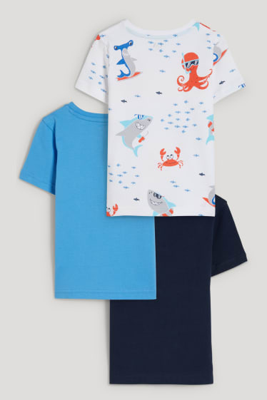 Toddler Boys - Multipack 3 buc. - tricou cu mânecă scurtă - albastru închis