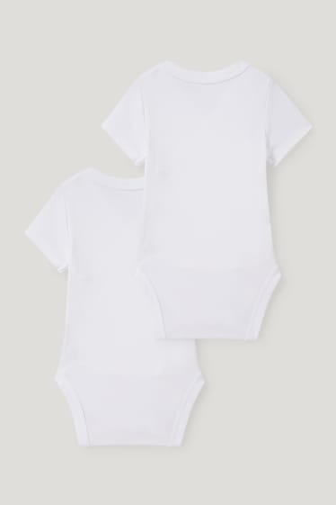 Baby Girls - Multipack of 2 - baby wrapover bodysuit - white