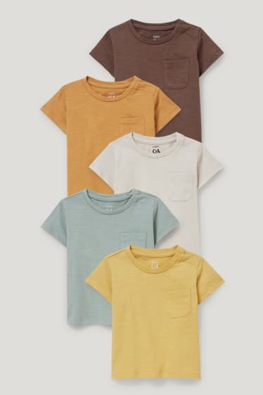 Esclusiva online - Confezione da 5 - maglia a maniche corte per neonati - giallo