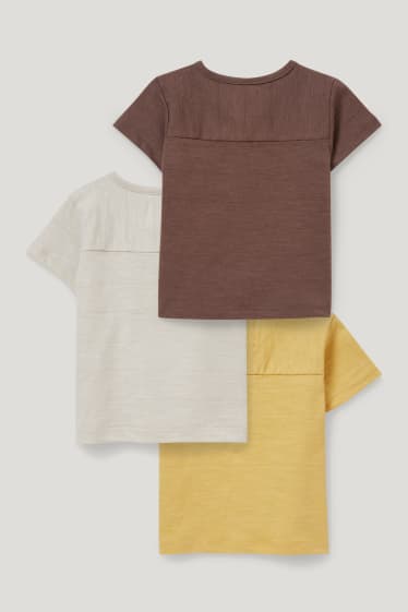 Baby Boys - Confezione da 3 - maglia a maniche corte per neonati - grigio chiaro melange