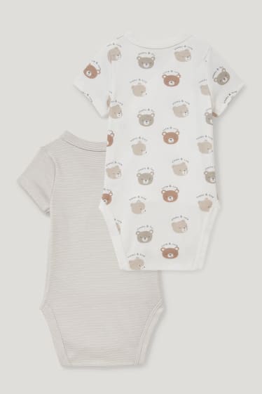 Baby Girls - Multipack of 2 - baby wrapover bodysuit - cremewhite