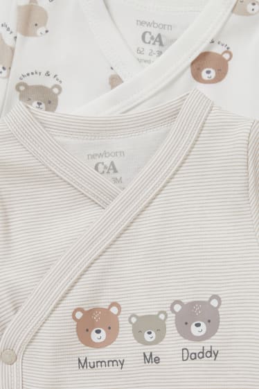 Baby Girls - Multipack of 2 - baby wrapover bodysuit - cremewhite