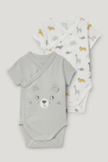 Baby Boys - Multipack of 2 - baby wrapover bodysuit - mint green