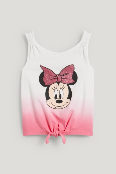 Toddler Girls - Minnie - top con nodo - bianco crema