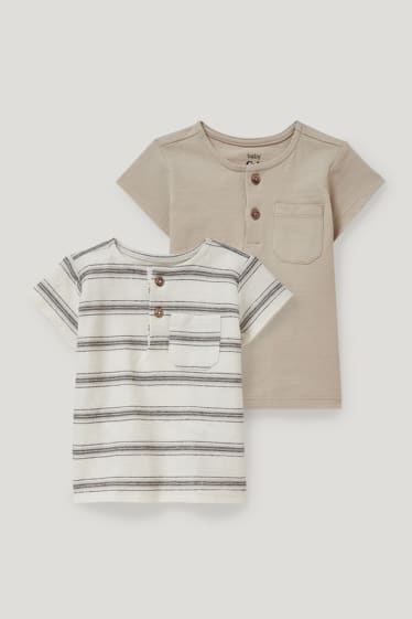 Baby Boys - Confezione da 2 - t-shirt neonati - beige chiaro