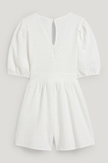 Clockhouse Girls - CLOCKHOUSE - Playsuit mit Knotendetail - weiß