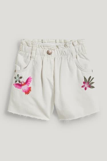 Toddler Girls - Korte spijkerbroek - crème wit