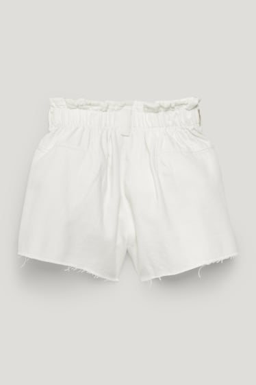Toddler Girls - Korte spijkerbroek - crème wit
