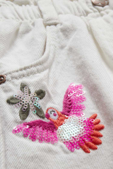 Toddler Girls - Korte spijkerbroek - crème wit