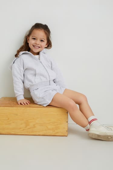 Toddler Girls - Sweatjacke mit Kapuze - hellgrau-melange