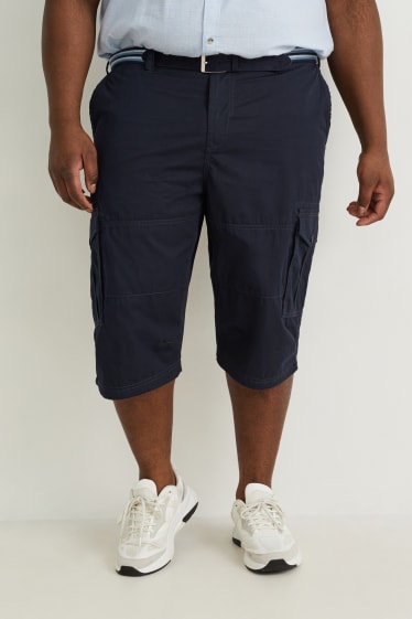 Uomo XL - Shorts cargo con cintura - regular fit - blu scuro