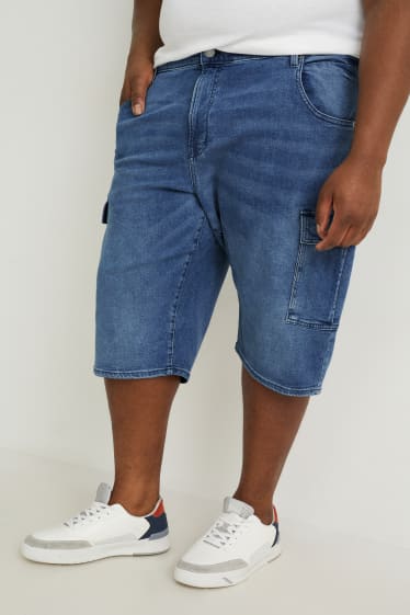 Herren XL - Jeans-Cargoshorts - LYCRA® - jeans-blau