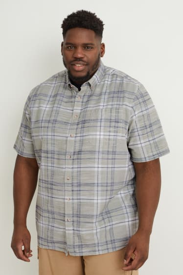 Men XL - Shirt - regular fit - button-down collar - check - light green