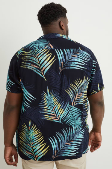 Hommes grandes tailles - Chemise - slim fit - col à revers - bleu foncé