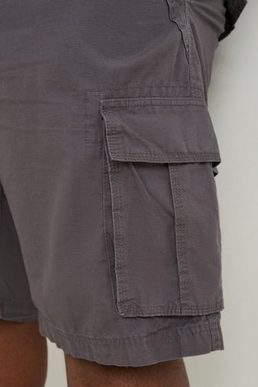 Uomo XL - Shorts cargo con cintura - grigio scuro