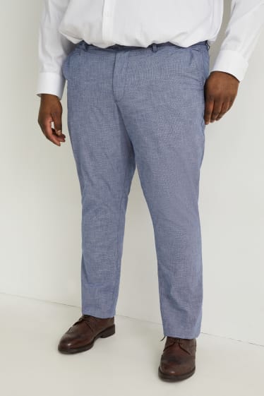 Pánské XL - Kalhoty chino - slim fit - modrá
