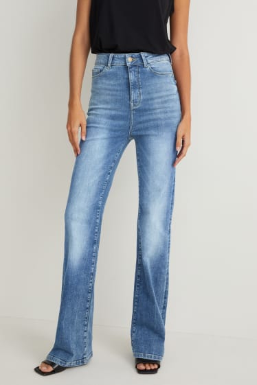 Mujer - Flared jeans - high waist - shaping jeans - Flex - LYCRA® - vaqueros - azul