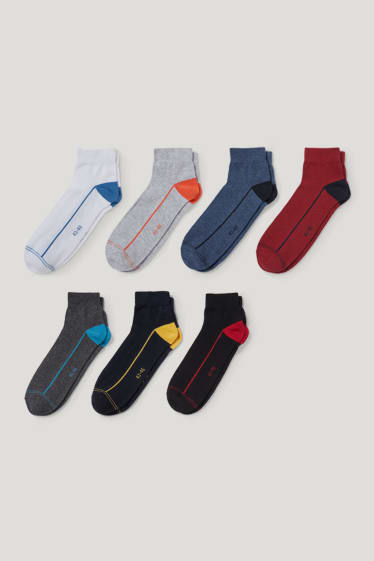 Hombre - Pack de 7 - calcetines cortos - azul oscuro