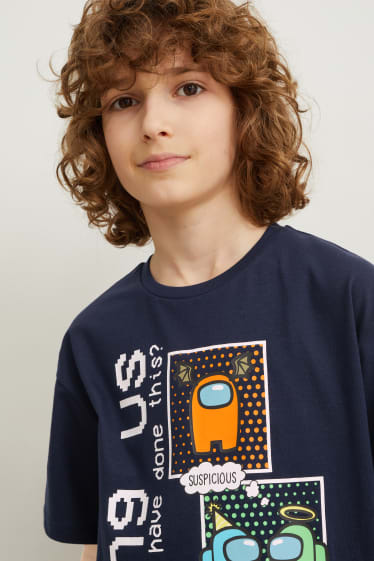 Bambini: - Among us - maglia a maniche corte - blu scuro
