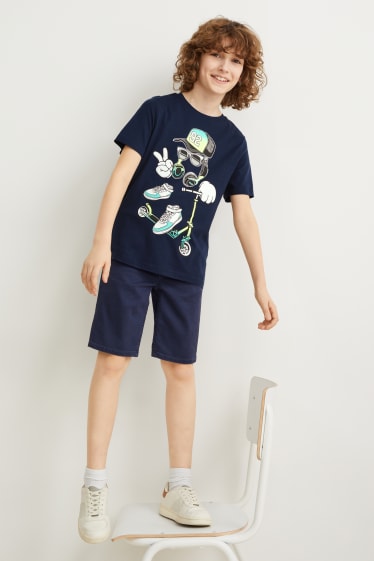 Kids Boys - Multipack of 2 - short sleeve T-shirt - dark blue